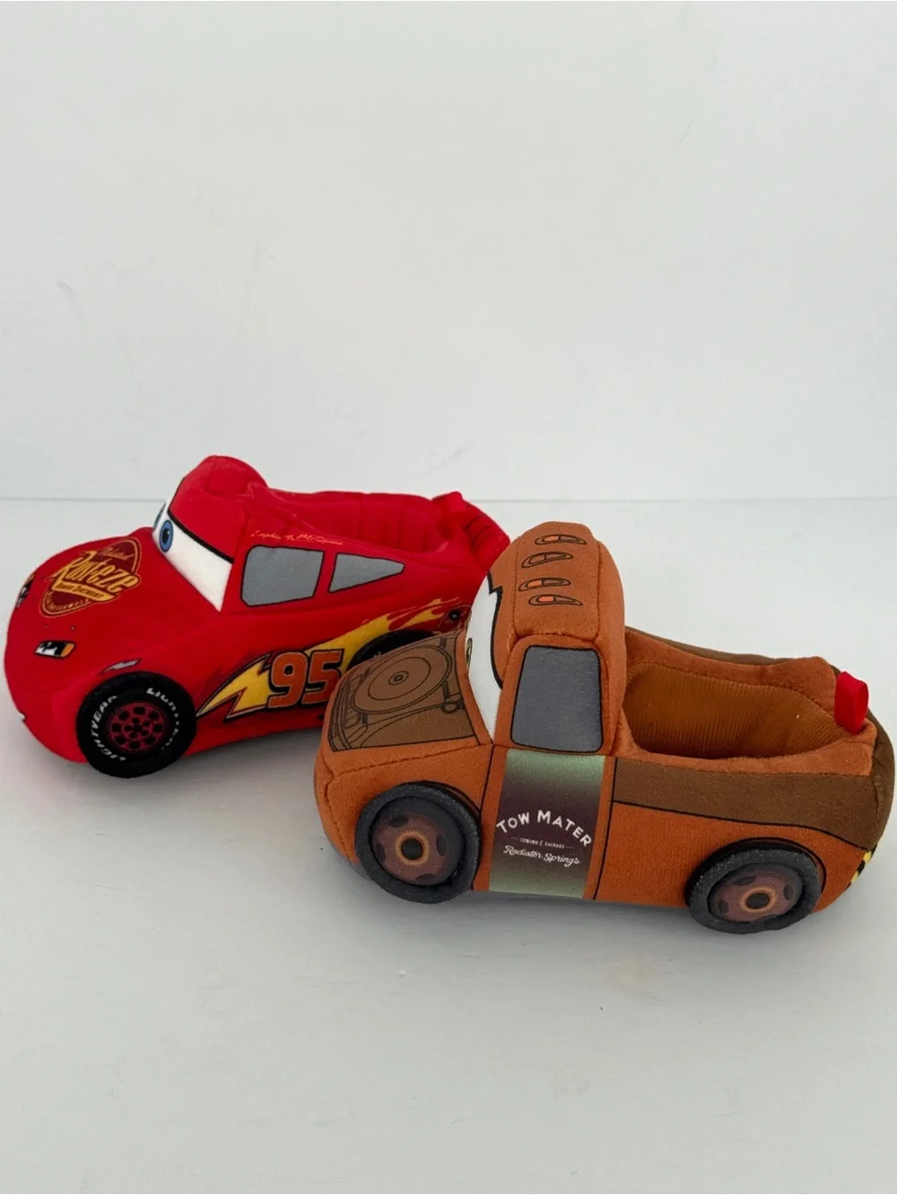 Disney Pixar Cars Lightning McQueen and Mater Plush Toddler House Slippers